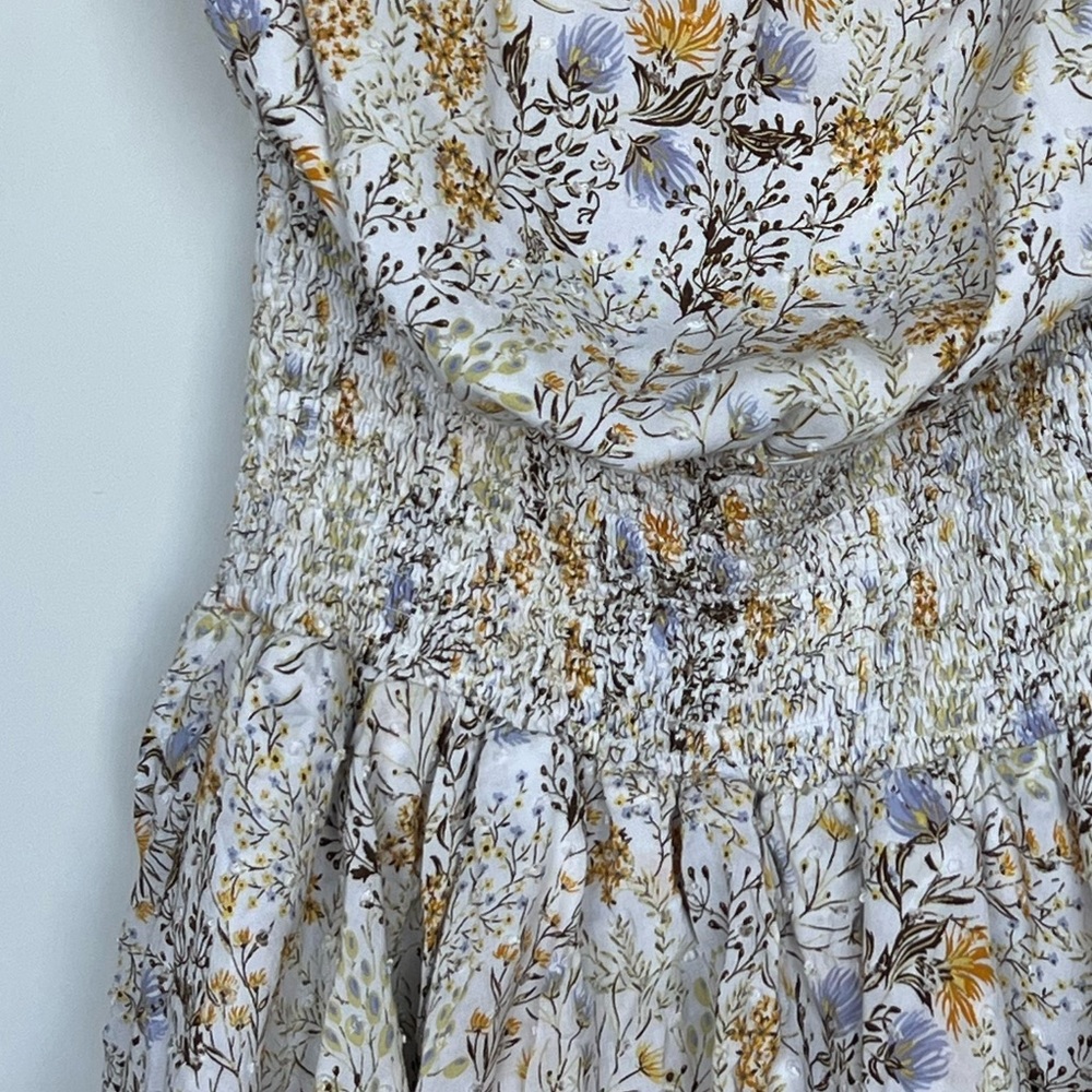 Floral print ruffle romper